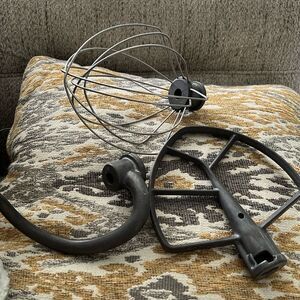 Kitchenaid Pro 600 Mixer Beater Attachments: whisk, bread kneader and flat